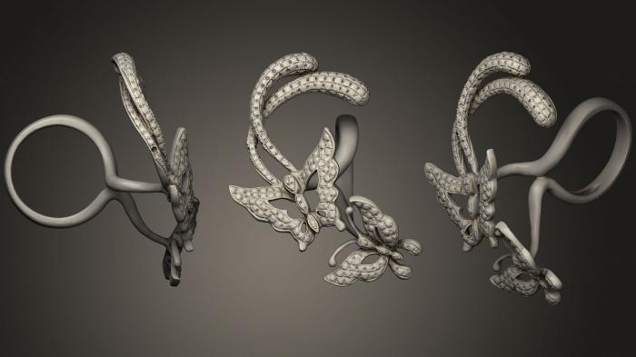 نموذج ثلاثي الأبعاد لآلة CNC مجوهرات خاتم الفراشة
